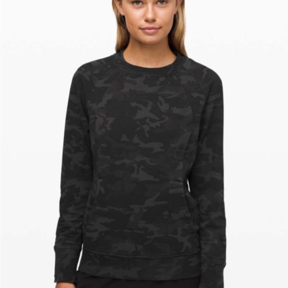Lululemon Scuba Black Camo Crewneck